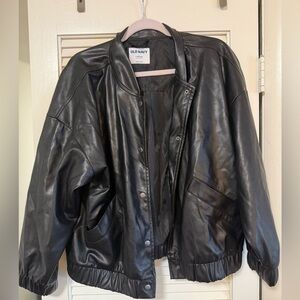 Old Navy Faux Leather Jacket in Black